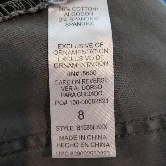 Democracy Ab Technology Cargo Pants Women's Size 8 Gray Canvas Stretch Mid Rise - Picture 7 of 9